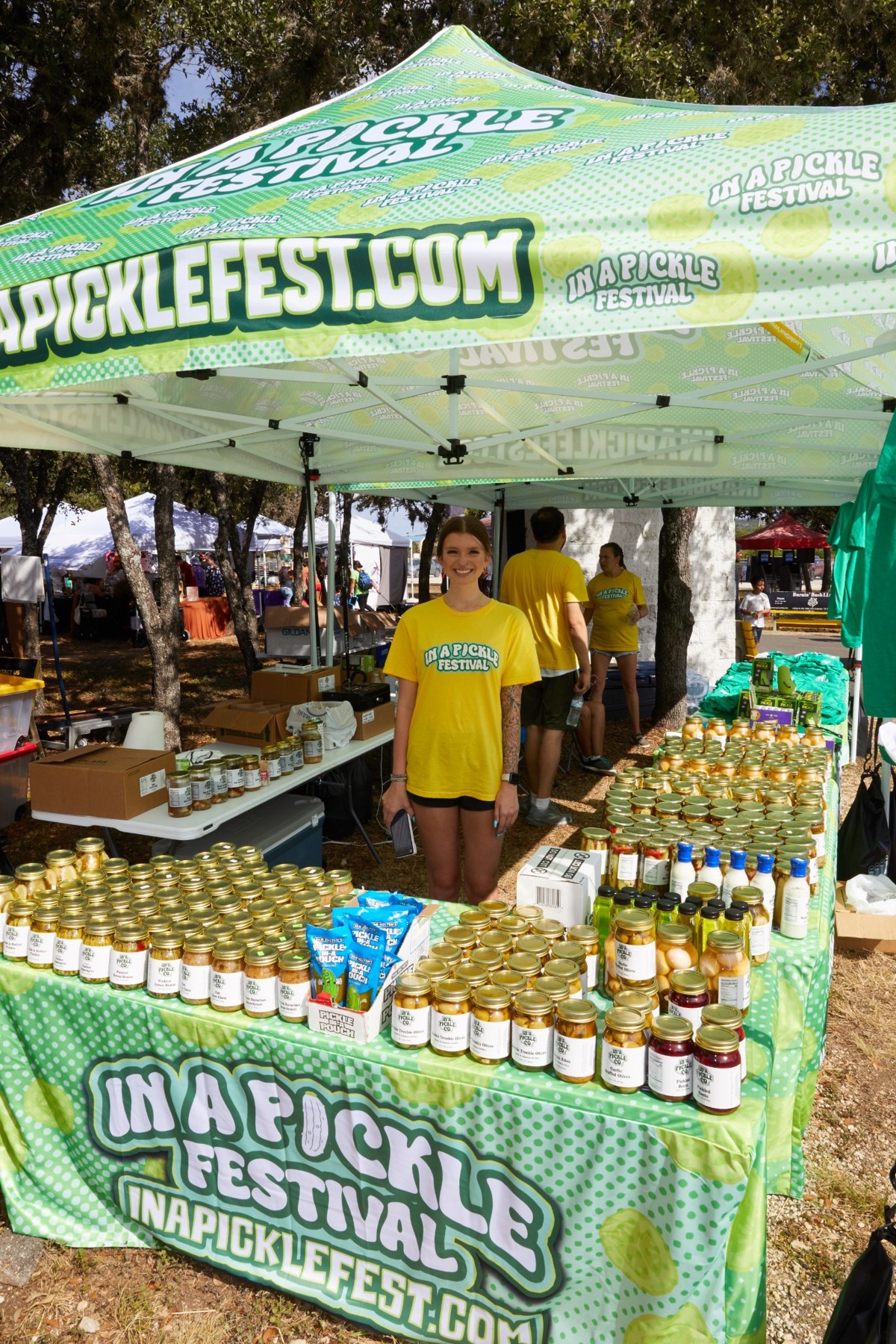 Pickle products at a festival booth