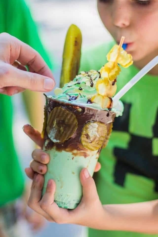 A loaded pickle shake