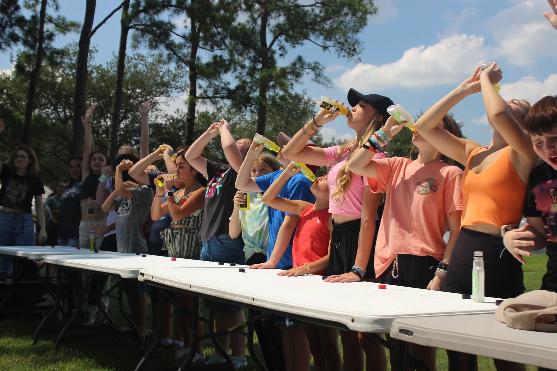 Young contestants in a pickle juice contest